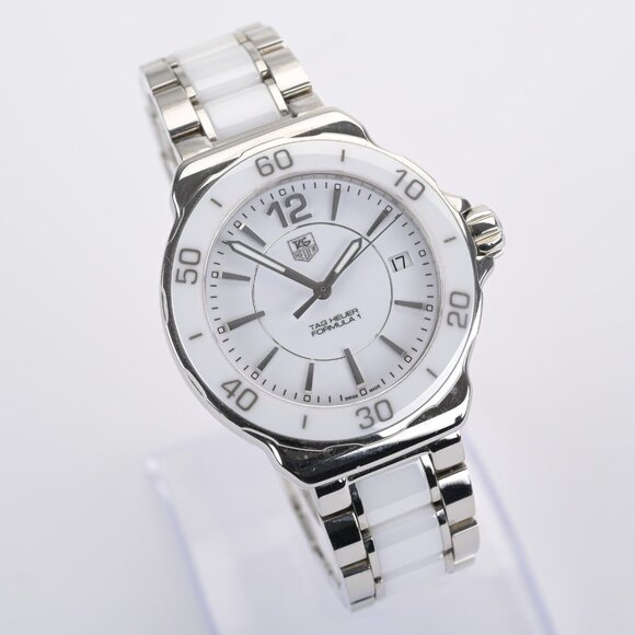 TAG Heuer Formula 1 WAH1211 White Dial Ceramic Steel 37mm Women's Watch - Picture 2 of 6
